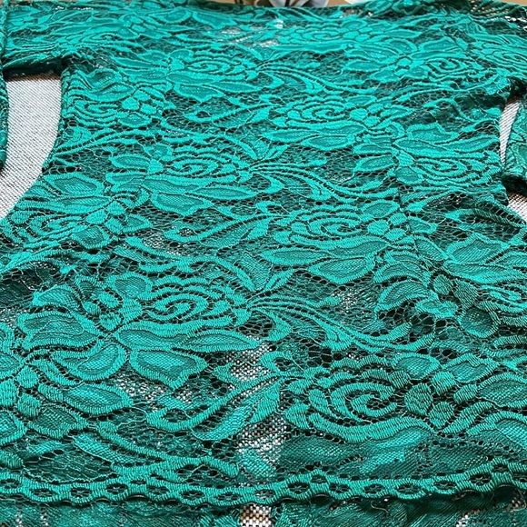 Forest Fairy Green Lace Vintage Blouse, Size: Large - Picture 9 of 17